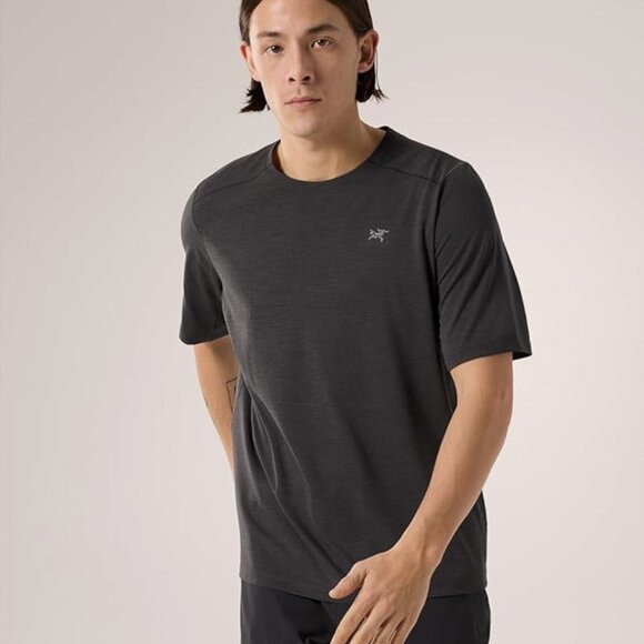 Arcteryx Mens Cormac Crewneck Short Sleeve Tee Shirt Black Heather L - Picture 1 of 13